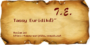 Tassy Euridiké névjegykártya